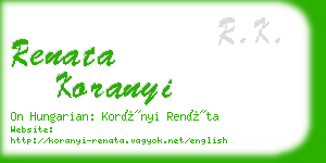 renata koranyi business card